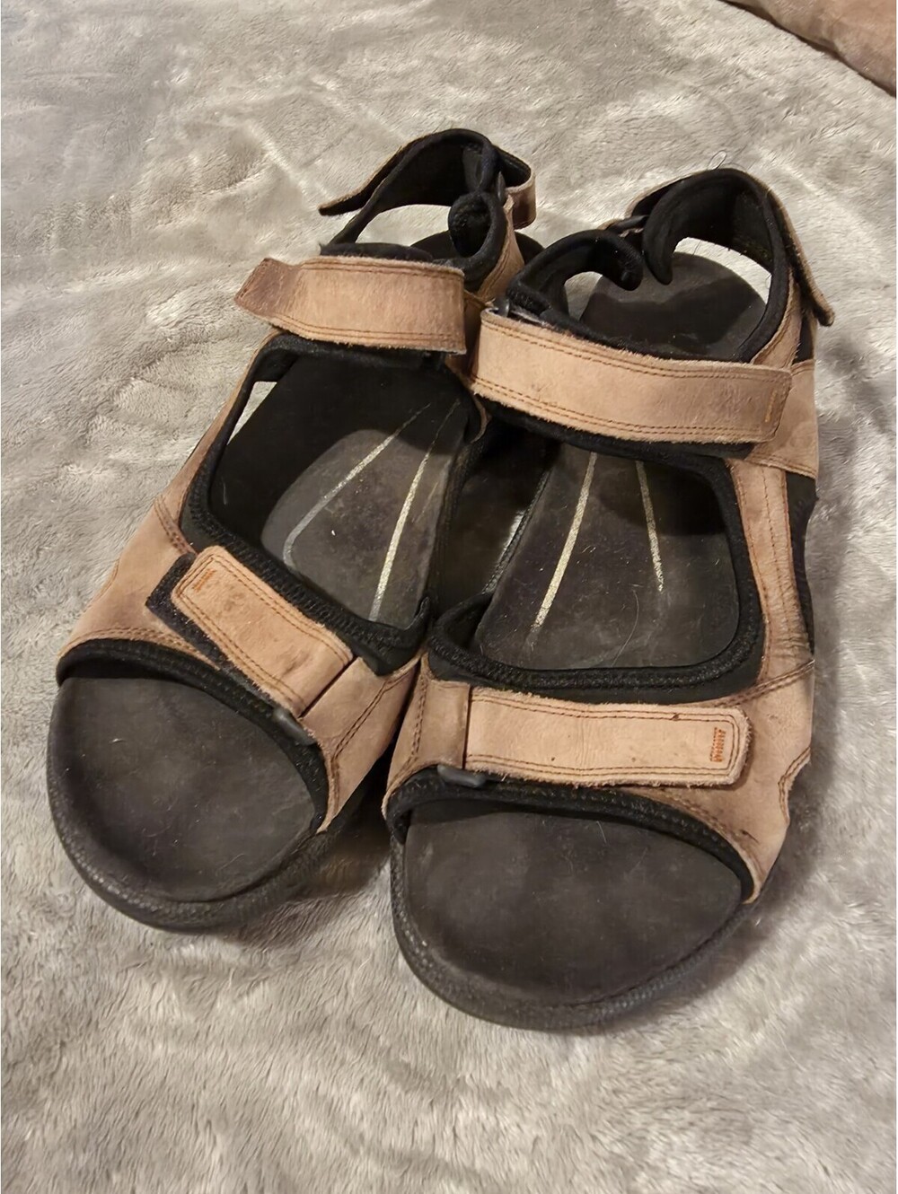 ECCO Onroads Magnet Brown Black Straps Hiking Walking Sandal EU 45 Mens 11 -11.5